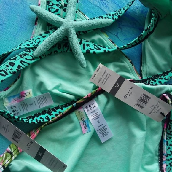 Sundazed Tropical Print Strappy Floral Bikini 2 Pc - Picture 4 of 6